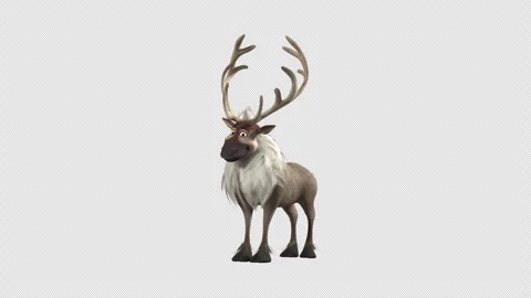 3D Animated Black And Grey Reindeer Standing Idly Vídeos de archivo 294909138