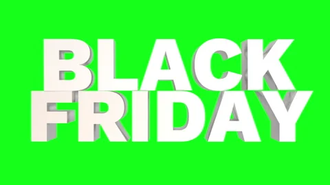 3d animated black friday falling text with green screen Stock Footage 255540084