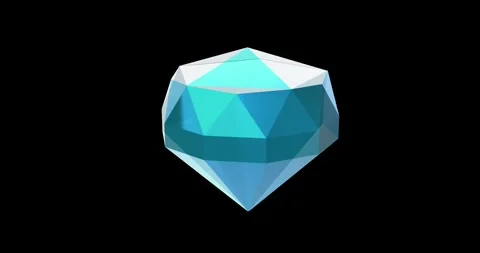 3D animated blue diamond rotating with a translucent Stock Footage 292754744