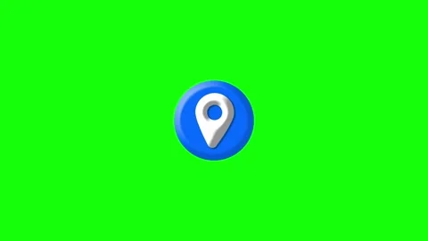 3d animated blue location map pin symbol animation on green screen Video stock 316748900