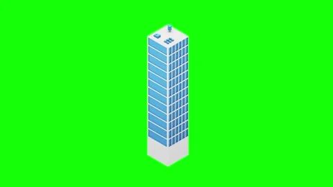 3d animated blue skyscrapers rotating on green screen background 스톡 동영상 335280926