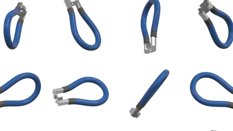 3D Animated Blue Spoke Wrenches Falling on White Background. 4K Stock Footage 329293999