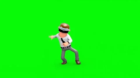 3D Animated Businessman Experiencing Virtual Reality on Green Screen Backgrou Vidéo 260802288