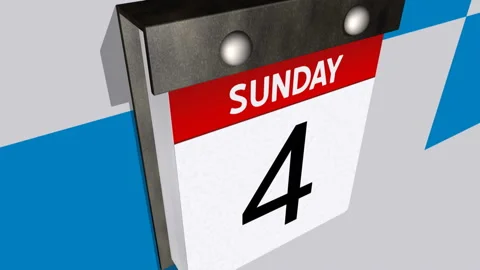 3D animated calendar Stock Footage 122449119