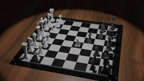 3D Animated Chess Game Ending with Checkmate Stock-Footage 141502835