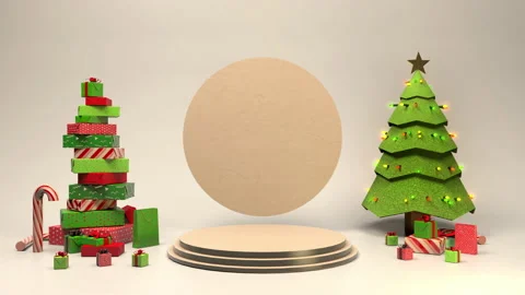 3D Animated Christmas Scene with copyspace room for your text. Stock Footage 140152972