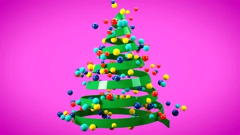 3d Animated Christmas tree Stock Footage 99718126
