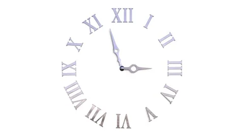 3D animated clock counting down 12 hours over 24 seconds. Seamless endless loops Stock Footage 196976437