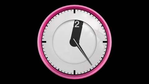 3D Animated Clock Looped Stock Footage 96689627