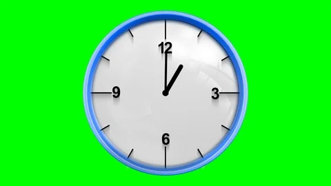 3D Animated Clock Looped Stock Footage 96689737