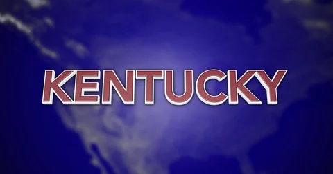 3D Animated Colorful Motion Graphics state typography - Kentucky Stock Footage 80010352