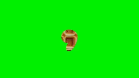 3d animated comma punctuation mark made of golden waffle texture on green screen 動画素材 341615541