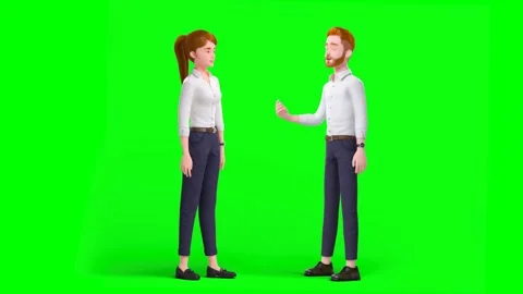 3D Animated Conversation Between Two Corporate Man and Woman Stock Footage 319054802