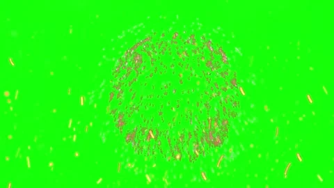 3D animated coronavirus cell model rotating on a chroma key green screen Video stock 345854708