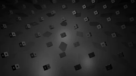 3D Animated Cube Rotation // Black // Rhythmic Cubic Pattern 스톡 동영상 112834745