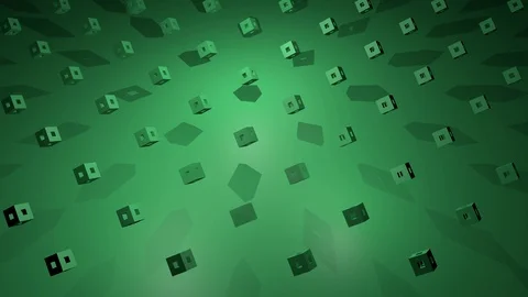 3D Animated Cube Rotation // Green // Rhytmic Cubic Pattern 스톡 동영상 112834851