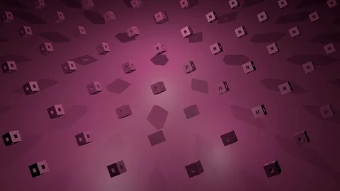 3D Animated Cube Rotation // Purple Bright // Rhythmic Cubic Pattern Stock Footage 112834810