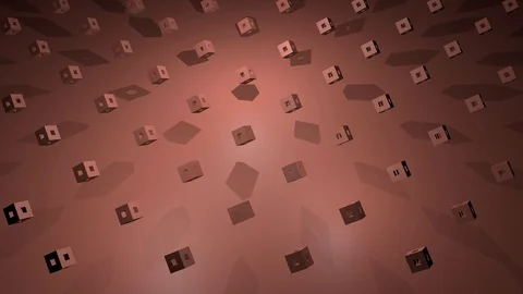 3D Animated Cube Rotation // Red // Rhytmic Cubic Pattern Stock-Footage 112834833