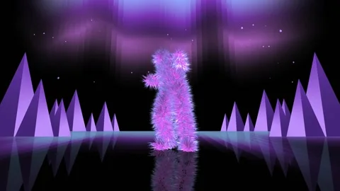 3d animated Dancing Yeti VJ background Stock Footage 234272609