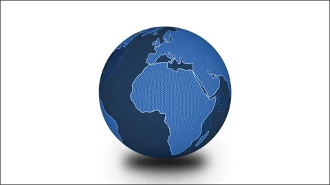 3D Animated Digital Earth Globe with High-Tech Interface, Futuristic HUD El.. Stock Footage 313760096