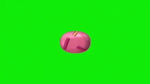 3d animated dot punctuation mark with pink donut glaze and sprinkles 動画素材 341614228
