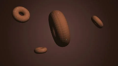 3D Animated Doughnut Loop Spinning on Dark Background Stock Footage 346000908