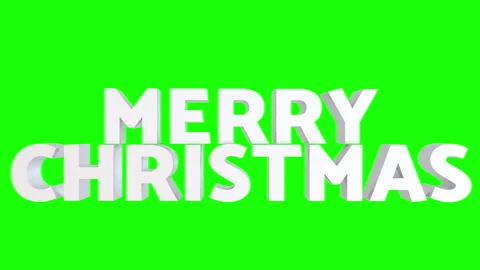 3d animated falling text merry christmas with green screen and alpha matte Stock Footage 256292838