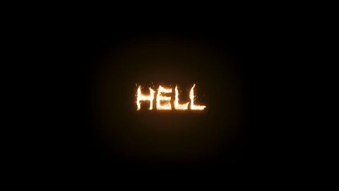 3d animated flaming, burning text - Hell... | Stock Video | Pond5