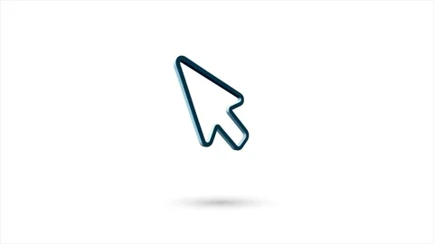 3d animated flat arrow cursor icon with shadow isolated on white background Stockbeeldmateriaal 162640684