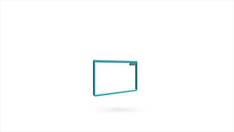 3d animated flat browser window icon with shadow isolated on white background 動画素材 162639724