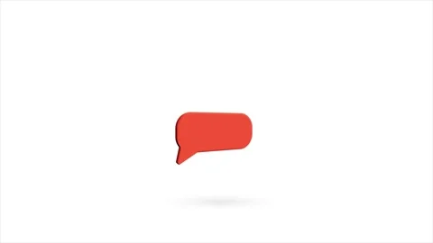 3d animated flat chat, speech bubble icon with shadow isolated on white Stock Footage 162640629