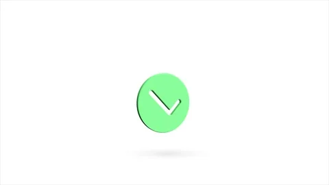 3d animated flat check mark icon with shadow isolated on white background Stock Footage 162640710