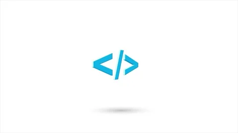 3d animated flat coding code html programming language icon with shadow isolated Stock Footage 162641218