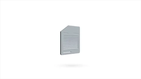 3d animated flat document icon with shadow isolated on white background Stock Footage 162639614