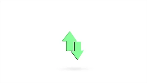 3d animated flat exchange arrow transfer icon with shadow isolated on white Stock Footage 162640210