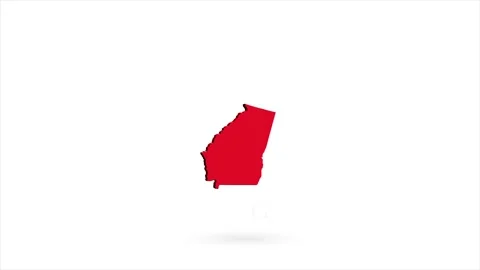 3d animated flat map showing the state of Georgia from the United State of Stock Footage 162638733