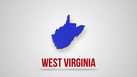 3d animated flat map showing the state of West Virginia from the United State of Stock Footage 171924015