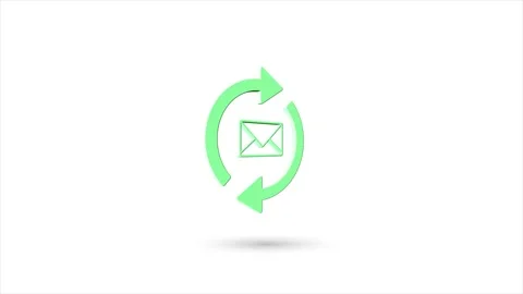 3d animated flat outgoing and incoming message icon with shadow isolated on Stockbeeldmateriaal 162641274