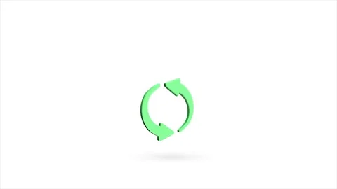 3d animated flat recycle symbol icon with shadow isolated on white background Stock-Footage 162639976