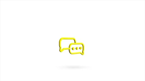 3d animated flat speech bubble chat icon with shadow isolated on white Video stock 162640834
