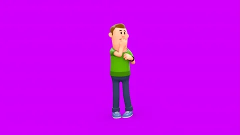 3D Animated Frightened Man Scared of Something, and His Body is Shivering O.. Vídeo Stock 266301989