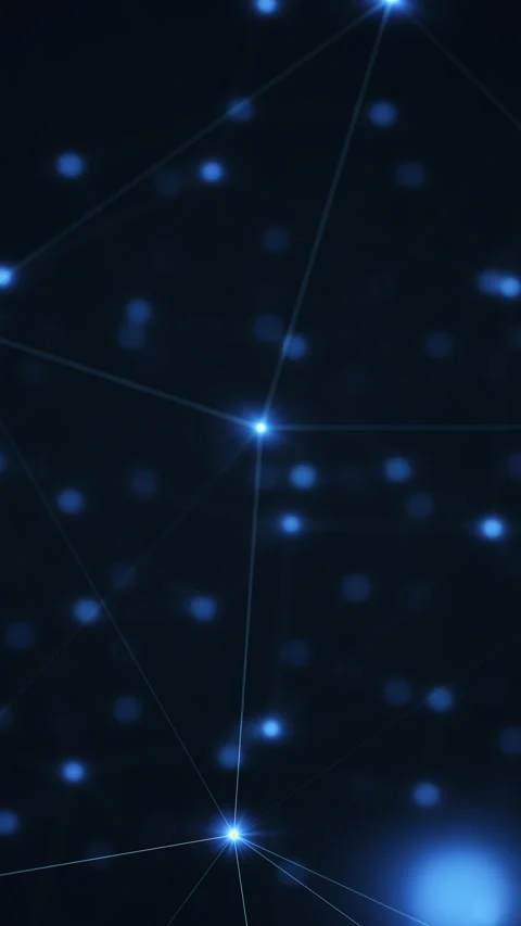 3D animated geometric background of lights connected in plexus grid Stock Footage 340084078
