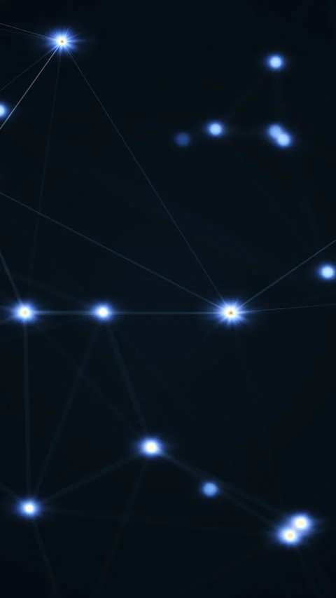 3D animated geometric background of lights connected in plexus grid Stock Footage 340084180