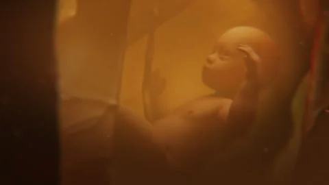 3D animated graphics of fetal development in womb Stock Footage 282428390