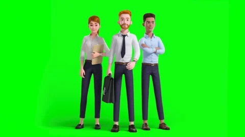 3D Animated Group of Mixed Race Businesspeople Standing Together Stock Footage 319054810