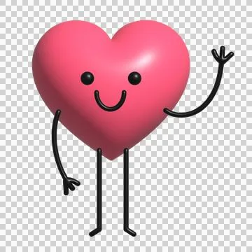 3d animated heart character Stock Illustration