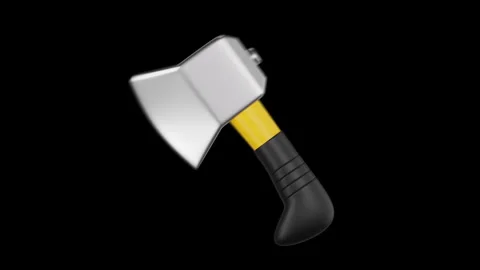 3D Animated Icon of Axe, Construction Tools 3D Animation 3D Set Stock Footage 278526287
