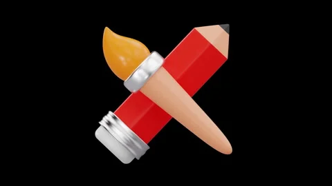 3D Animated Icon of Designing Tools, Graphic Design 3D Animation 3D Set Stock Footage 278527187