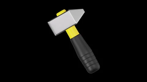 3D Animated Icon of Hammer, Construction Tools 3D Animation 3D Set Stock Footage 279038820