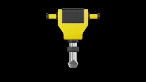 3D Animated Icon of Jackhammer, Construction Tools 3D Animation 3D Set Stock Footage 279038854